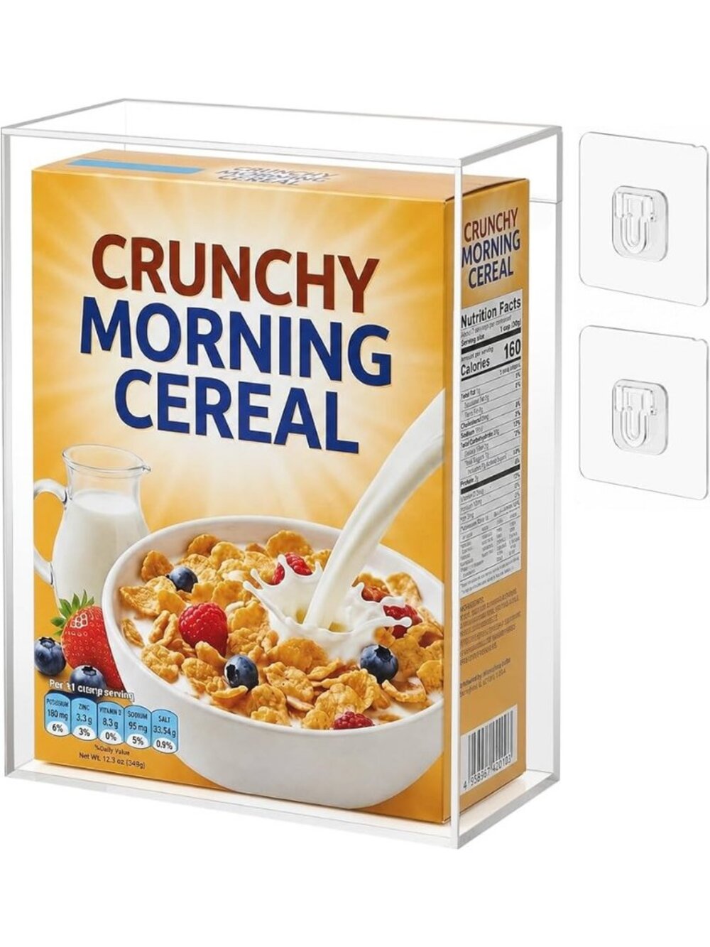 Mifoci Acrylic Cereal Box Display Case Wall Mount Clear Dustproof 9.25x3.75x12.2